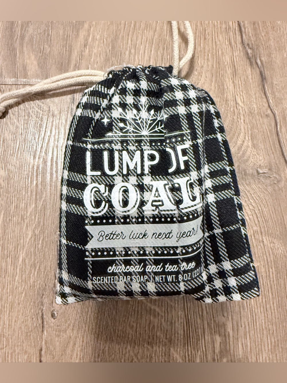 Lump of Coal Plaid Scented Bar Soap Pouches - Black & Red/Green - Picture 4 of 5
